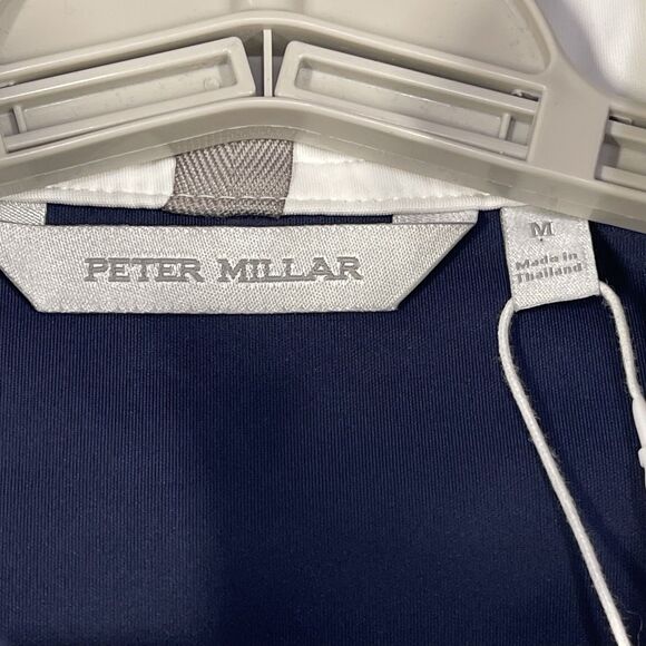 Peter Millar Vest Womens Medium White Navy Paisley Hybrid Fuse Elite Full Zip - Picture 3 of 10